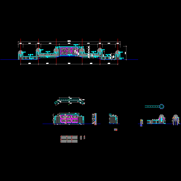 特色精品景观墙CAD详图纸设计（钢筋混凝土结构）(dwg)