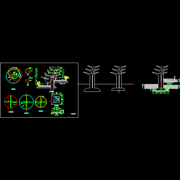 跌水施工CAD详图纸(基础平面图)(dwg)