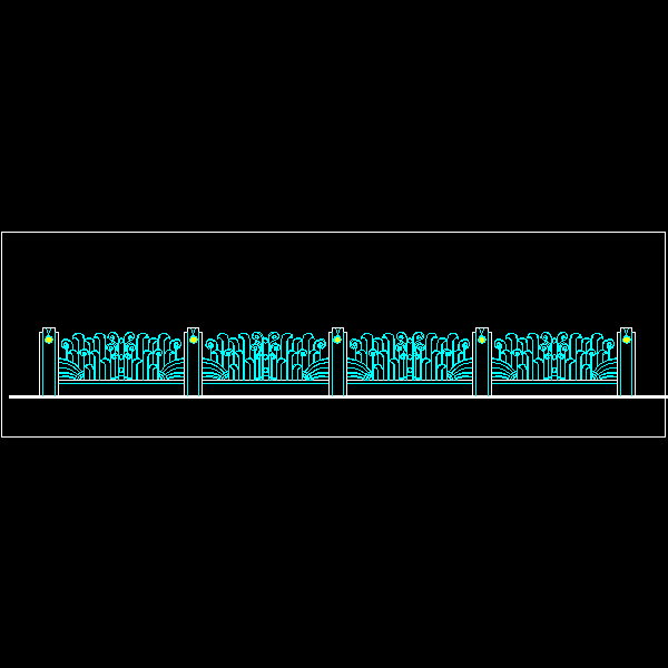 铁艺栏杆立面设计CAD图纸（四）(dwg)