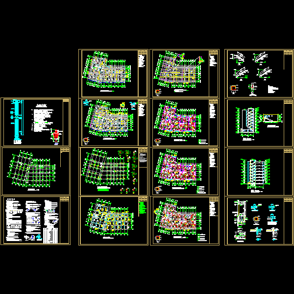 底框结构住宅楼结构CAD施工大样图（7层桩基础）(dwg)(二级结构安全)