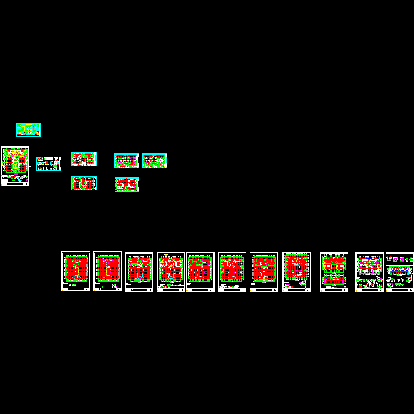 框架剪力墙结构运动中心结构设计CAD施工图纸（4层桩基础）(dwg)