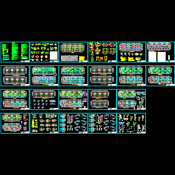 11层框架住宅结构CAD施工图纸(dwg)(乙级桩基础)