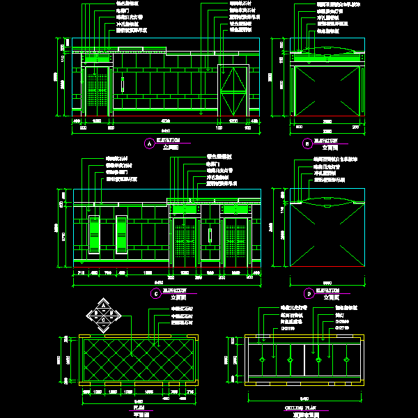 一份电梯节点构造详细设计CAD图纸