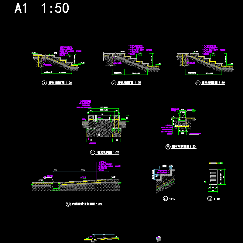一份踏步坡道节点CAD详图纸(dwg)