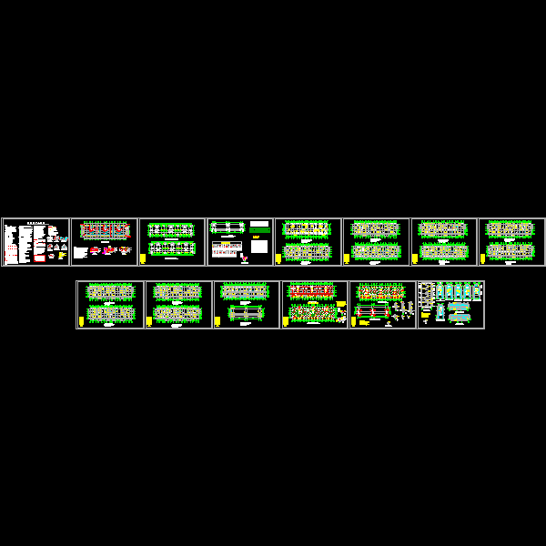 12层框剪住宅结构CAD施工图纸(dwg)(7度抗震)(乙级筏形基础)