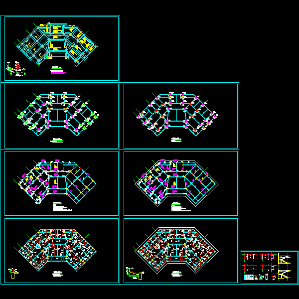 2层框架综合办公楼结构设计CAD施工图纸(dwg)(条形基础)