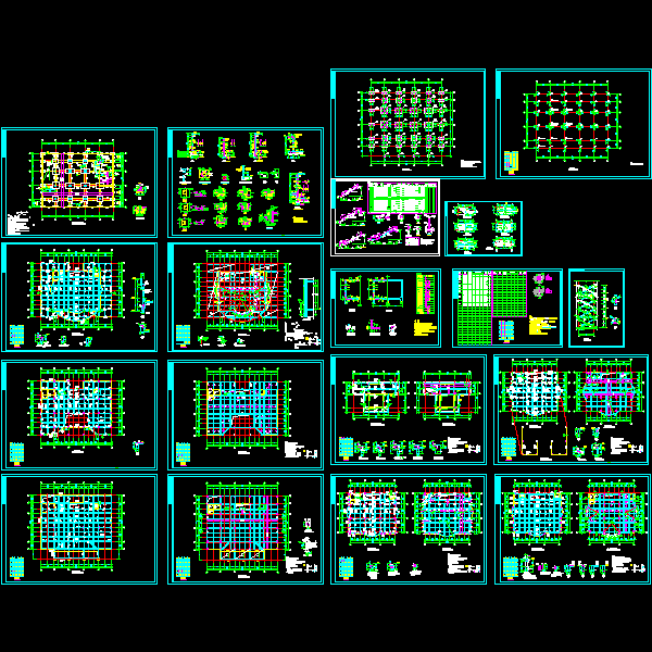 9层办公楼混凝土结构施工方案图纸（dwg格式CAD）(丙级桩基础)