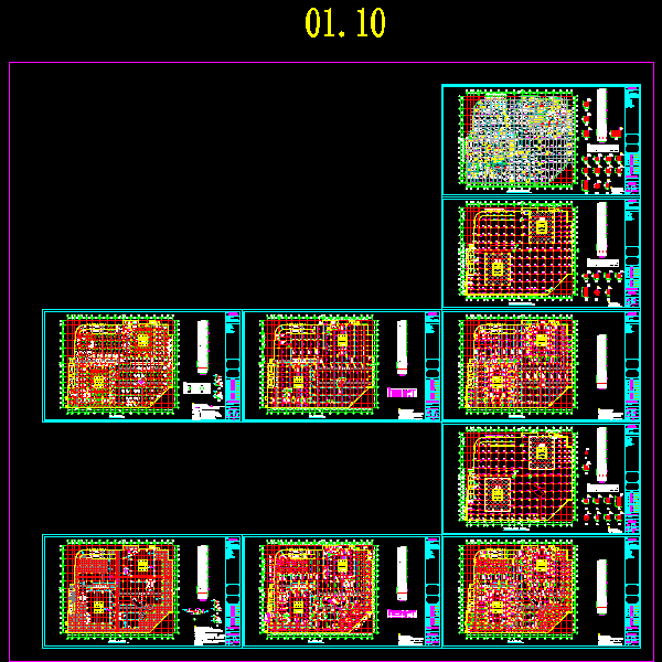 39层框架核心筒结构商业楼结构施工图纸（dwg格式CAD、9张）