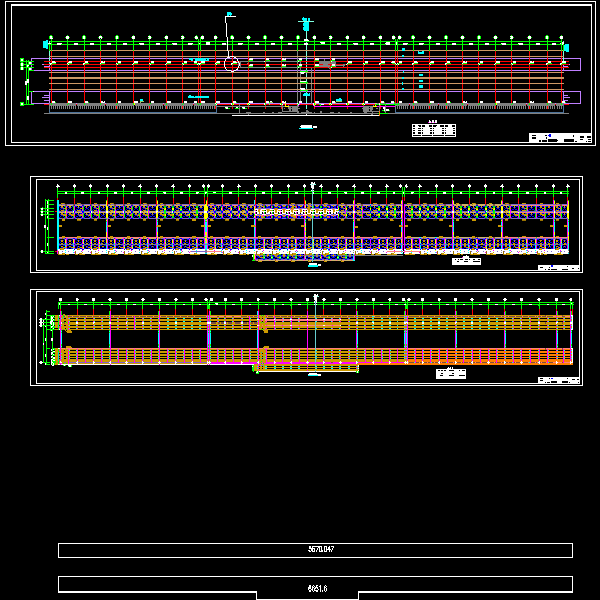 至铁路站台钢结构CAD施工图纸(平面布置图)(dwg)