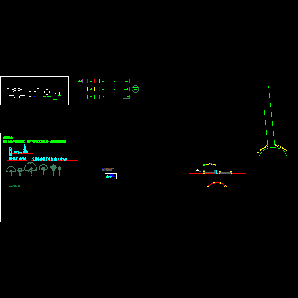 花钵景墙施工CAD详图纸(dwg)