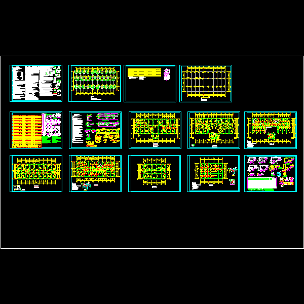 4层框架住宅结构CAD施工图纸(dwg)(7度抗震)(独立基础)