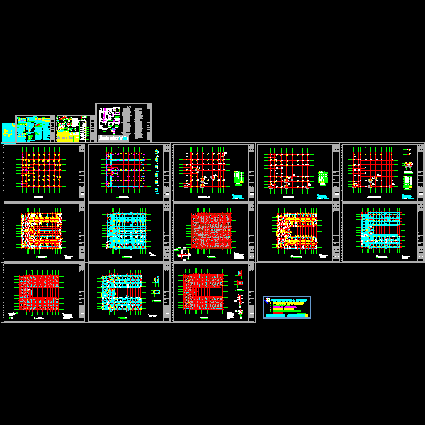 7层框架宿舍A栋结构CAD施工图纸(dwg)(丙级桩基础)(二级结构安全)