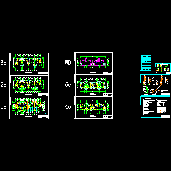 一份5层情景洋房给排水施工dwg格式CAD图纸