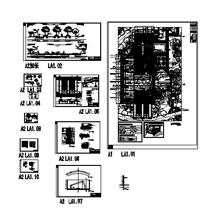 一份小区中轴广场施工大样dwg格式CAD图纸