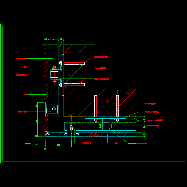 一份石材阳角接口节点构造详细设计CAD图纸