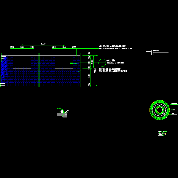 特色圆形树池施工大样CAD图纸(dwg)