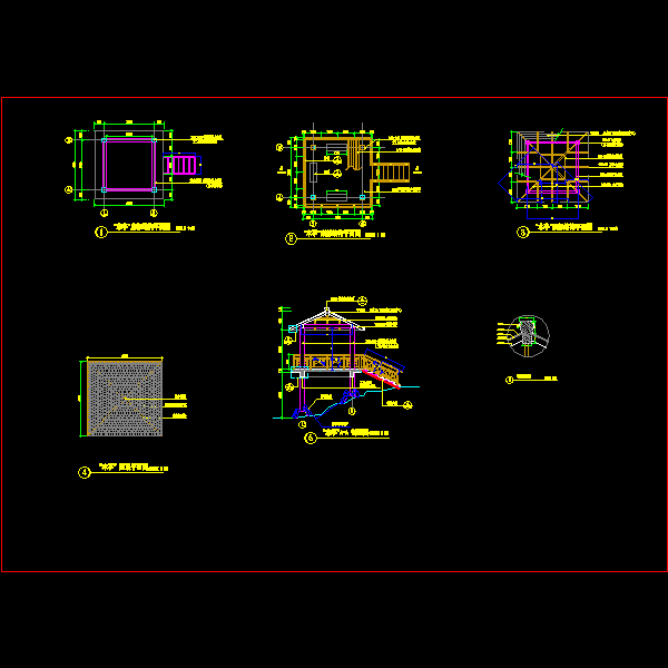 四坡水木亭施工CAD详图纸(结构平面图)(dwg)