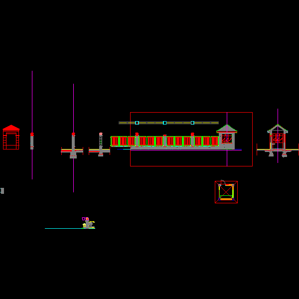 小区围墙CAD施工图纸(dwg)