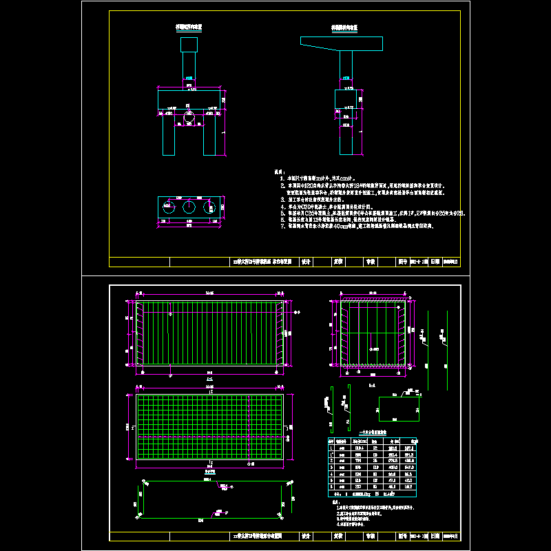 一份(75 2x120 75)m连续刚构下部桥墩承台布置节点CAD详图纸设计(简支梁)(dwg)