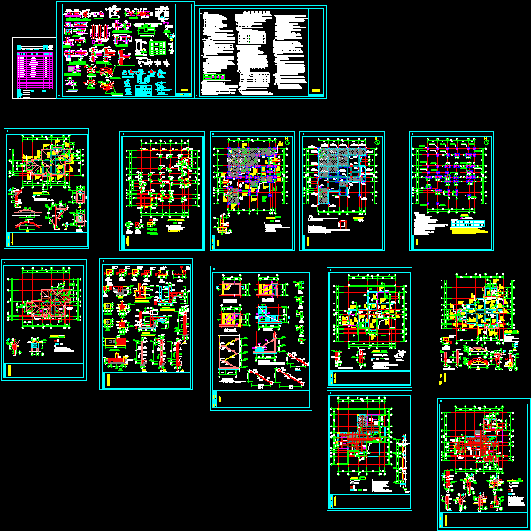 3层框架住宅结构设计CAD施工图纸(dwg)(乙级桩基础)(二级结构安全)