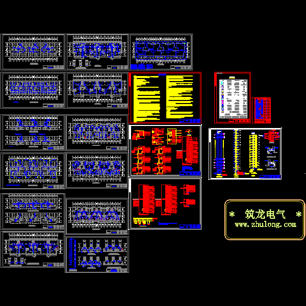 15层住宅楼电气CAD施工图纸(消防报警及联动)