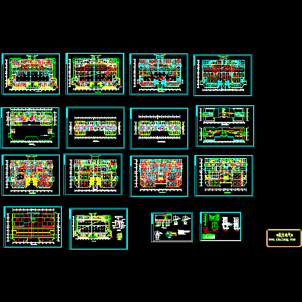 14层综合楼强电系统CAD施工图纸(dwg)