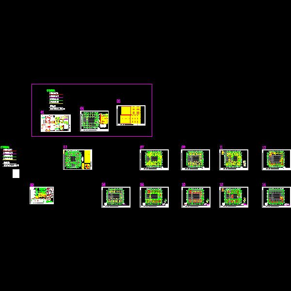 5层框架结构教学楼结构CAD施工图纸(dwg)(丙级独立基础)