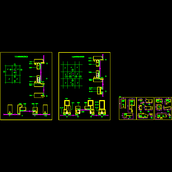 102系列隐框推拉窗结构详细设计CAD图纸