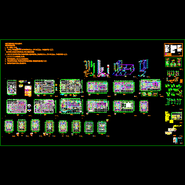一份24层商务大厦给排水设计CAD施工图纸