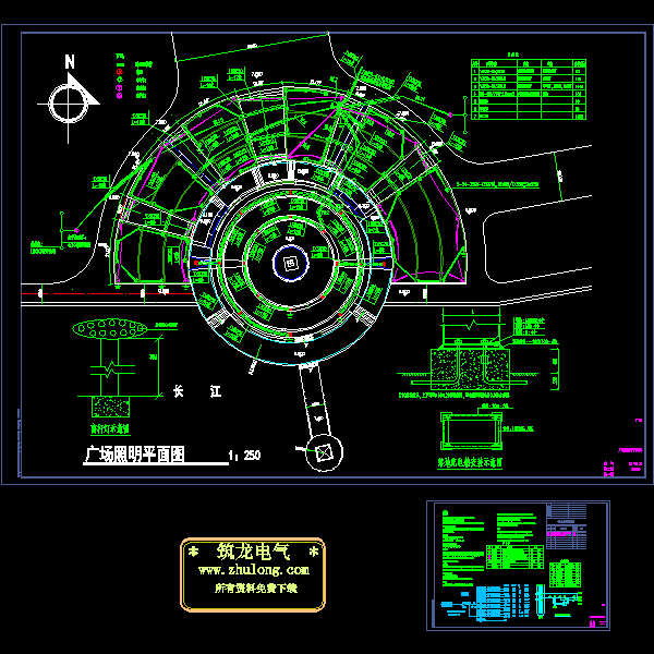 广场照明平面CAD施工图纸