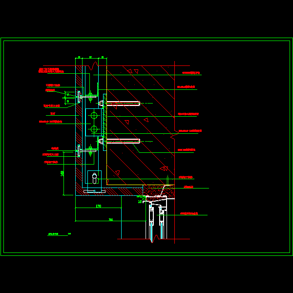 一份石材与窗上收口节点构造详细设计CAD图纸