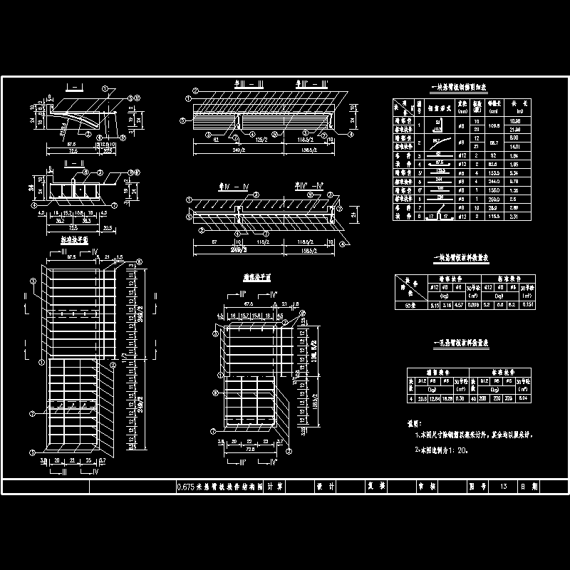 一份预应力桥悬臂板块件结构节点CAD详图纸设计(dwg)