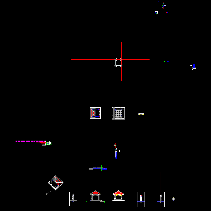 凉亭平面图 - 1