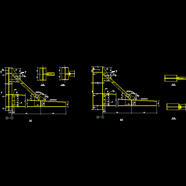 一份山墙卸货棚节点构造详细设计CAD图纸