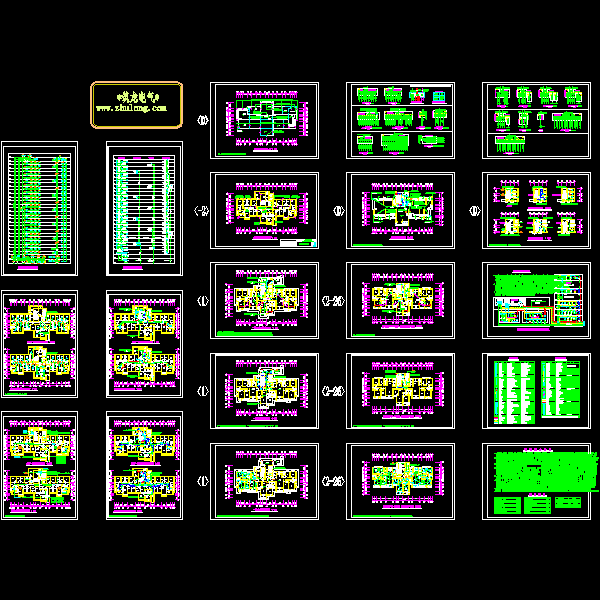 26层住宅楼电气CAD施工图纸(防雷接地系统等)(dwg格式)