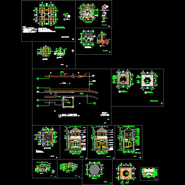 一份保安亭dwg格式节点详细设计CAD图纸