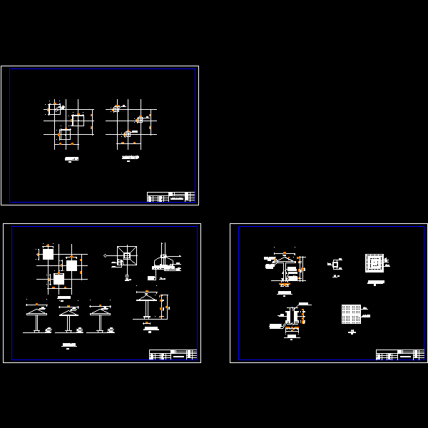 一份方形蘑菇亭dwg格式大样详细设计CAD图纸(基础平面图)