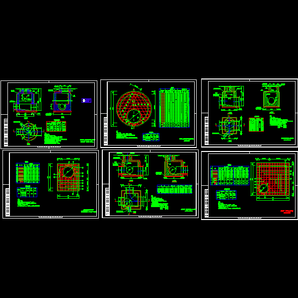 一份六张标准污水井设计CAD图纸