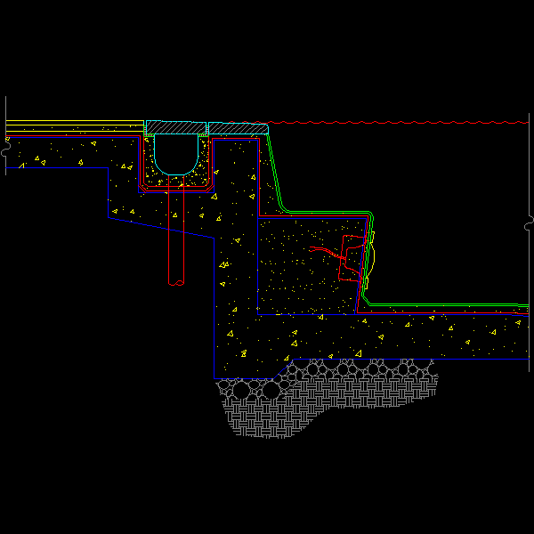 泳池水底座位剖面CAD详图纸(dwg)