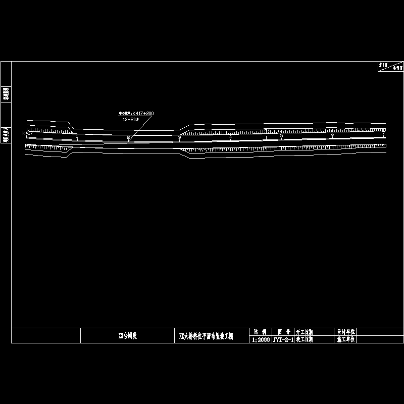 一份20米后张法预应力空心箱梁桥位平面布置节点CAD详图纸设计(dwg)