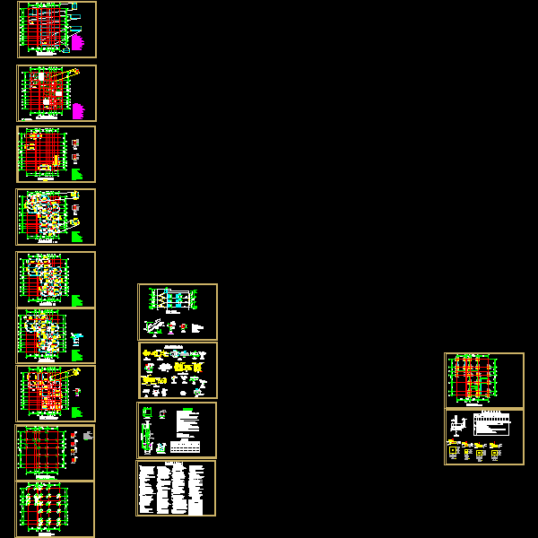 3层框架办公楼结构CAD施工大样图(dwg)(6度抗震)(乙级桩基础)