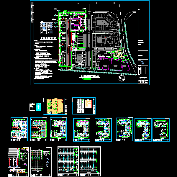 一份住宅小区CAD给排水消防施工图纸