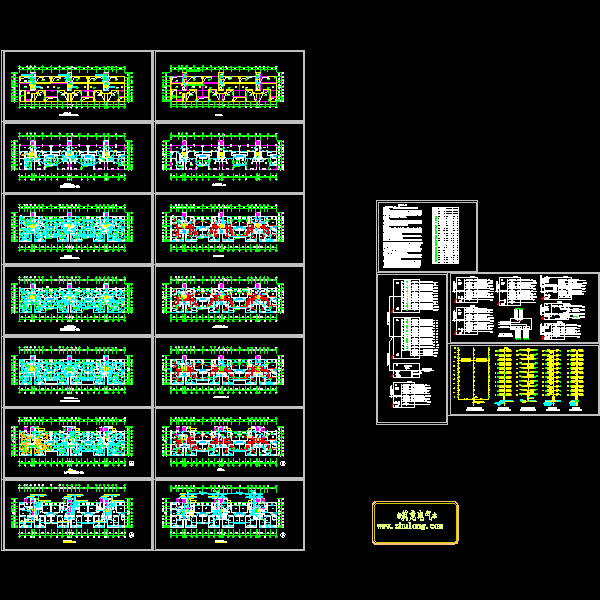 11层住宅楼强弱电CAD施工图纸(dwg格式)