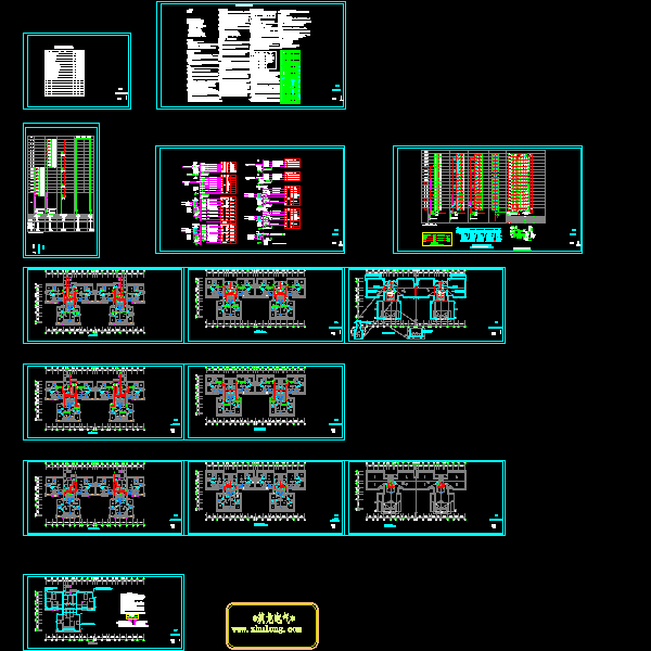 18层住宅楼电气CAD施工图纸(钢筋混凝土结构)(TN-S)