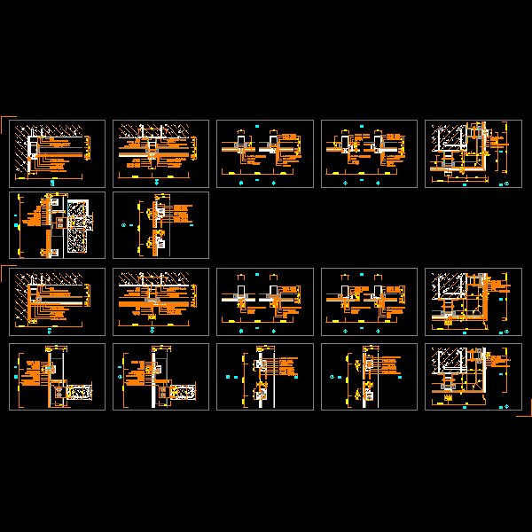 一份铝合金型材幕墙节点构造详细设计CAD图纸