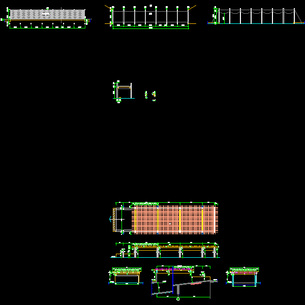 休闲廊及花架施工CAD详图纸(dwg)