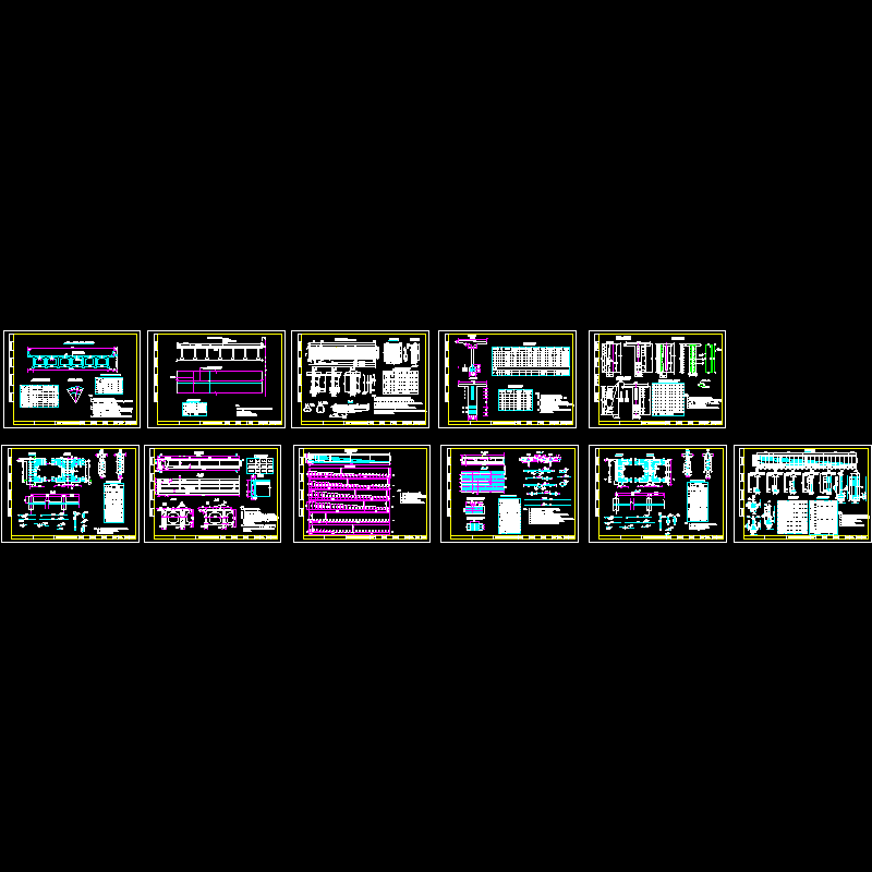 一份(75 2x120 75)m连续刚构引桥预应力简支T梁钢筋布置节点CAD详图纸设计(dwg)