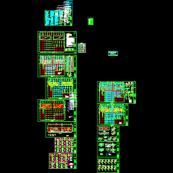 6级人防地下车库结构CAD施工图纸(dwg)(甲级桩基础)(二级结构安全)