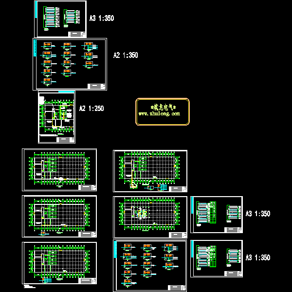 厂房强电CAD施工图纸(配电系统)