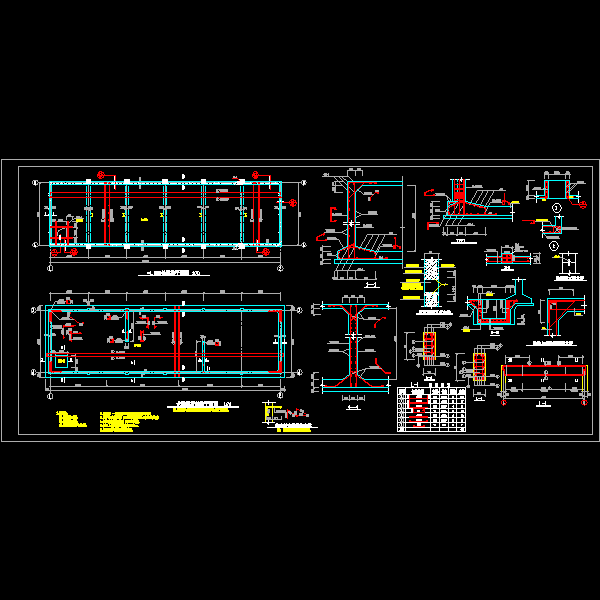 4米深矩形水池节点构造CAD详图纸(dwg)